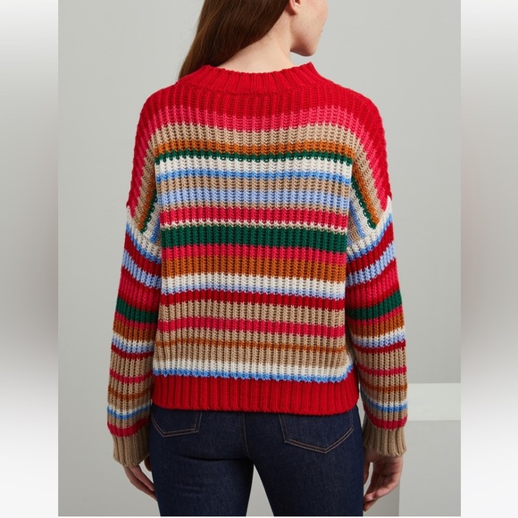 Weekend MaxMara Label-cut Multicolor Strips Wool Sweater Size:MediumUS4/6 Spring - Picture 8 of 16